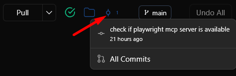 Commit linked to chat showing the connection between conversation and code changes