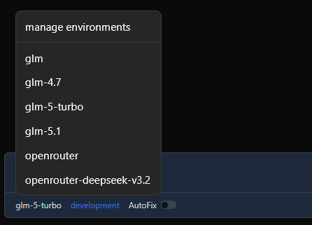 Environment selector in message input control