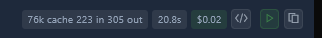 Per-message token and cost stats
