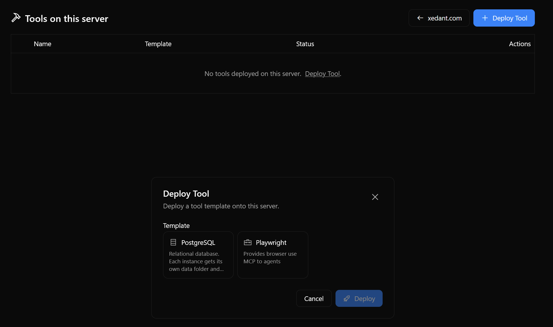 The tool library and deploying services to servers